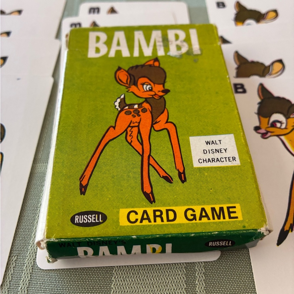 Disney Vintage Playing Cards Bambi 1965 Russell Mfg.